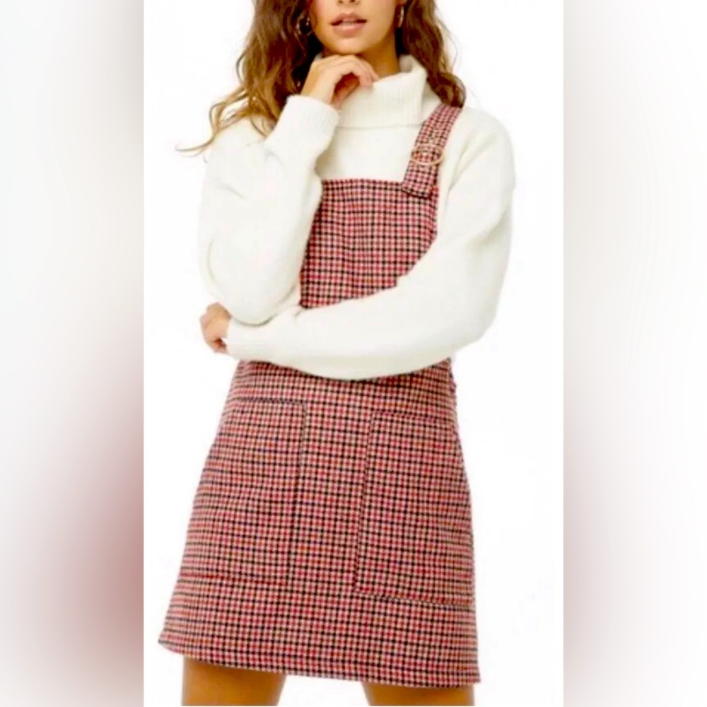 Forever 21 Women's Glen Plaid Overall Dress Size large